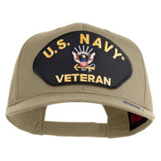 US Navy Veteran Patched Solid Cotton Twill Cap - Khaki OSFM