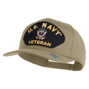US Navy Veteran Patched Solid Cotton Twill Cap - Khaki OSFM