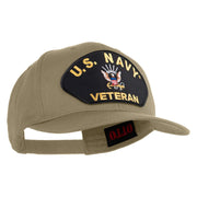 US Navy Veteran Patched Solid Cotton Twill Cap - Khaki OSFM