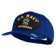 US Navy Veteran Patched Solid Cotton Twill Cap - Royal OSFM