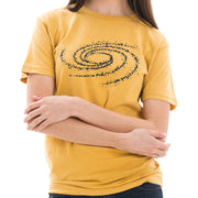 Asteroid Swirl Graphic Design Unisex Ring Spun Cotton Vintage Short Sleeve Crewneck Tee Shirt - Vintage-Mustard XS