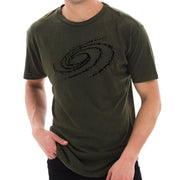 Asteroid Swirl Graphic Design Unisex Ring Spun Cotton Vintage Short Sleeve Crewneck Tee Shirt - Vintage-Olive XS