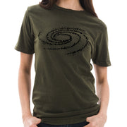 Asteroid Swirl Graphic Design Unisex Ring Spun Cotton Vintage Short Sleeve Crewneck Tee Shirt - Vintage-Olive XS