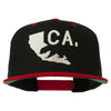 3D California Map Bear Embroidered Two Tone Snapback Cap