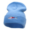 Medical Helicopter Embroidered Long Knitted Beanie