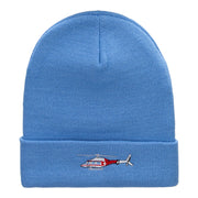 Medical Helicopter Embroidered Long Knitted Beanie