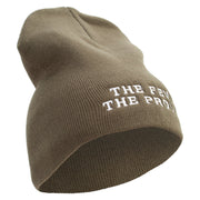 The Few The Proud Symbol Embroidered 8 Inch Solid Knit Short Beanie Made in USA - Olive OSFM