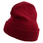 Organic Natural Winery Embroidered 12 Inch Long Knitted Beanie - Maroon OSFM