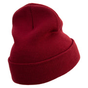 Organic Natural Winery Embroidered 12 Inch Long Knitted Beanie - Maroon OSFM