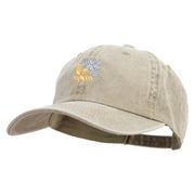 Double Geometric Birds Embroidered Cotton Twill Premium Pigment Dyed Cap - Khaki OSFM