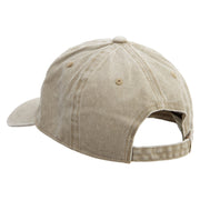 Double Geometric Birds Embroidered Cotton Twill Premium Pigment Dyed Cap - Khaki OSFM