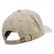 Double Geometric Birds Embroidered Cotton Twill Premium Pigment Dyed Cap - Khaki OSFM