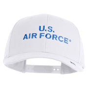 US Air Force Navy Letter Embroidered Retro Cotton Blend Snapback Cap - White OSFM