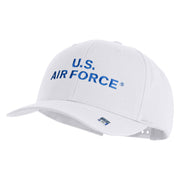 US Air Force Navy Letter Embroidered Retro Cotton Blend Snapback Cap - White OSFM