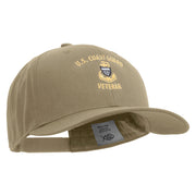 Silver US Coast Guard Veteran Embroidered Solid Cotton Twill Prostyle Cap