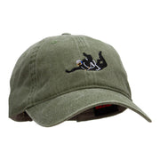 Skydiving Embroidered Washed Cotton Brass Buckle Cap