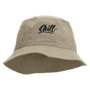 Chill Embroidered Bucket Hat - Natural OSFM