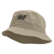 Chill Embroidered Bucket Hat - Natural OSFM