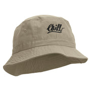 Chill Embroidered Bucket Hat - Natural OSFM