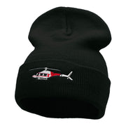 Medical Helicopter Embroidered Long Knitted Beanie