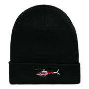 Medical Helicopter Embroidered Long Knitted Beanie