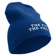 The Few The Proud Symbol Embroidered 8 Inch Solid Knit Short Beanie Made in USA - Royal-Blue OSFM