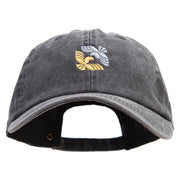 Double Geometric Birds Embroidered Cotton Twill Premium Pigment Dyed Cap - Black OSFM