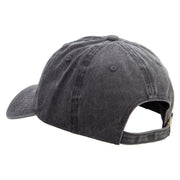 Double Geometric Birds Embroidered Cotton Twill Premium Pigment Dyed Cap - Black OSFM