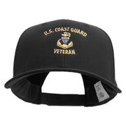 Silver US Coast Guard Veteran Embroidered Solid Cotton Twill Prostyle Cap