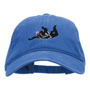 Skydiving Embroidered Washed Cotton Brass Buckle Cap