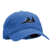 Skydiving Embroidered Washed Cotton Brass Buckle Cap