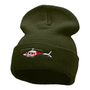 Medical Helicopter Embroidered Long Knitted Beanie