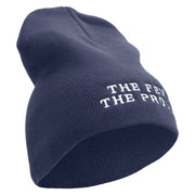 The Few The Proud Symbol Embroidered 8 Inch Solid Knit Short Beanie Made in USA - Navy OSFM