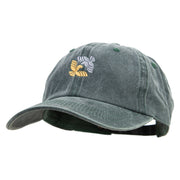 Double Geometric Birds Embroidered Cotton Twill Premium Pigment Dyed Cap