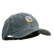 Double Geometric Birds Embroidered Cotton Twill Premium Pigment Dyed Cap