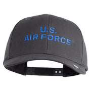 US Air Force Navy Letter Embroidered Retro Cotton Blend Snapback Cap - Charcoal OSFM