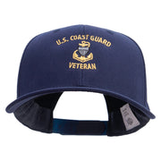 Silver US Coast Guard Veteran Embroidered Solid Cotton Twill Prostyle Cap