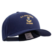 Silver US Coast Guard Veteran Embroidered Solid Cotton Twill Prostyle Cap