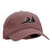 Skydiving Embroidered Washed Cotton Brass Buckle Cap