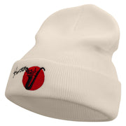 Jazz Music Logo Embroidered 12 Inch Long Knitted Beanie - Birch OSFM