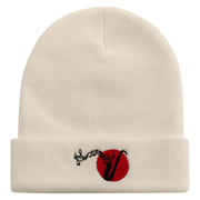 Jazz Music Logo Embroidered 12 Inch Long Knitted Beanie - Birch OSFM