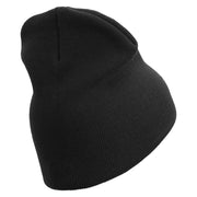 The Few The Proud Symbol Embroidered 8 Inch Solid Knit Short Beanie Made in USA - Blank OSFM