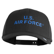 US Air Force Navy Letter Embroidered Retro Cotton Blend Snapback Cap - Black OSFM