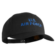 US Air Force Navy Letter Embroidered Retro Cotton Blend Snapback Cap - Black OSFM