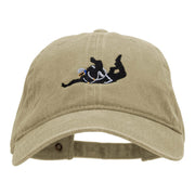 Skydiving Embroidered Washed Cotton Brass Buckle Cap