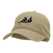 Skydiving Embroidered Washed Cotton Brass Buckle Cap