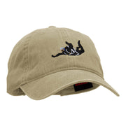 Skydiving Embroidered Washed Cotton Brass Buckle Cap