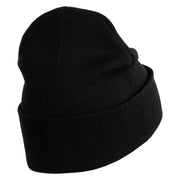 Plant a Tree Iron on Patched 12 Inch Long Knitted Beanie - Black OSFM