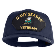 US Navy Seabee Veteran Patched Solid Cotton Twill Cap - Navy OSFM