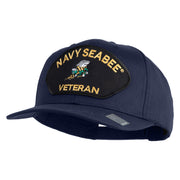 US Navy Seabee Veteran Patched Solid Cotton Twill Cap - Navy OSFM